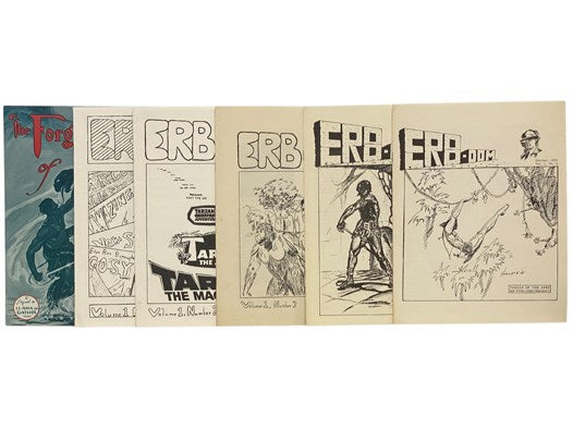 Edgar Rice Burroughs Fanzine Ephemera Archive: ERB-dom, Twenty-Issue Continuous Run: Volume 1 No. 1 - Volume 1 No. 20 [with] The Forgotten Sea of Mars [with] Single Sheet of The Edgar Rice Burroughs Bazaar [with] Claude Held (Bookseller) Price List [with…