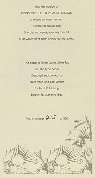 Riding Out the Tropical Depression: Selected Poems, 1975-1985