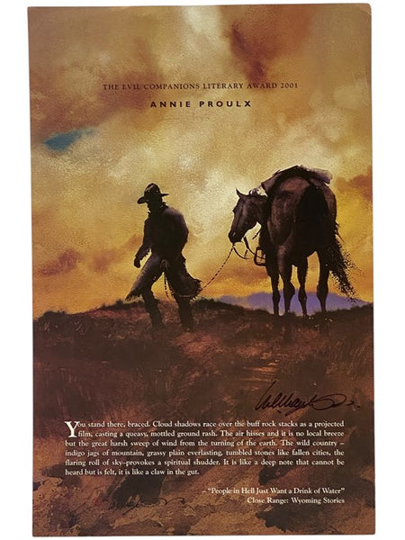 Broadside with Excerpt from "People in Hell Just Want a Drink of Water," Close Range: Wyoming Stories (The Evil Companions Literary Award 2001)