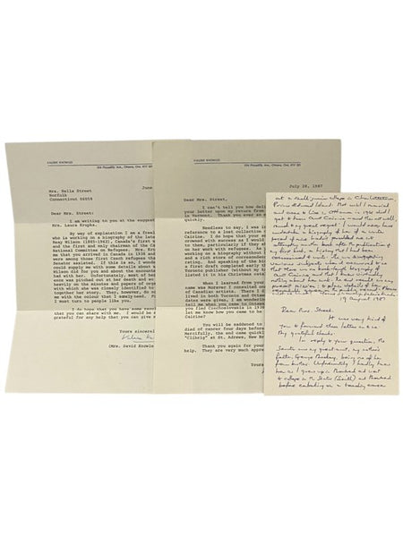 First Person: Canada's First Woman Senator - A Biography of Cairine Wilson [with] Three Signed Letters from the Author to a Contributor of Source Material