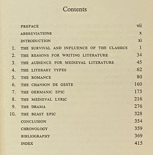 The Literature of the Middle Ages