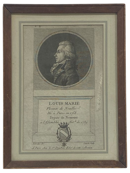 Framed Late 18th Century Portrait of French Aristocrat Louis Marie, Vicomte de Noailles