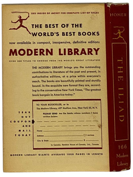 The Iliad of Homer [Done into English Prose] (The Modern Library of the World's Best Books, ML 166)