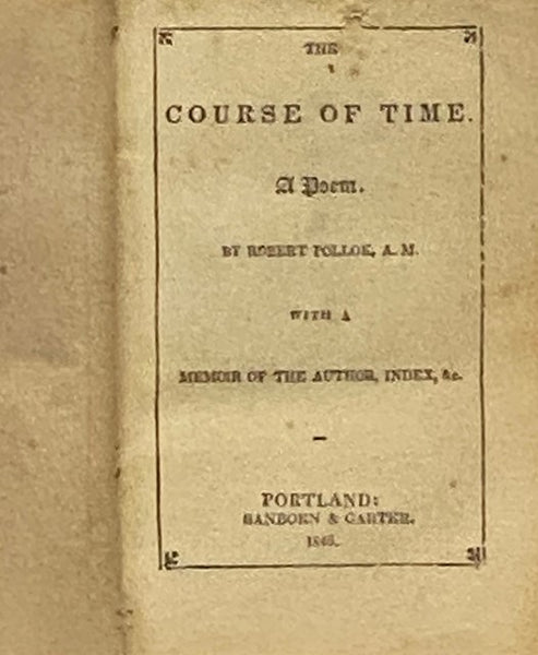 The Course of Time. A Poem. with a Memoir of the Author, Index, &c.