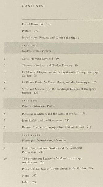 Gardens and the Picturesque: Studies in the History of Landscape Architecture