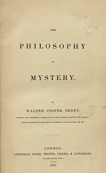 The Philosophy of Mystery.