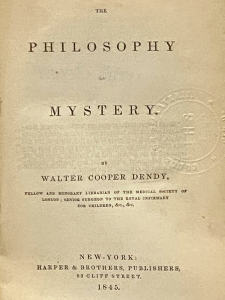 The Philosophy of Mystery.