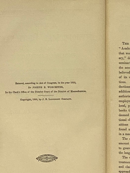 A New Etymological Dictionary of the English Language, with Synonymes and Copious Tables Exhibiting the Pronunciation of Ancient and Modern Biographical and Geographical Names, Scripture Proper Names, Christian Names, Mythological Personages, Abbreviatio…