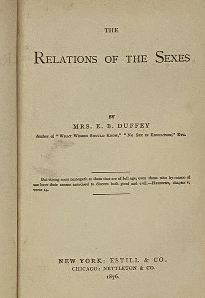 The Relations of the Sexes