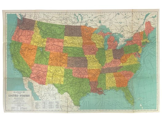 The Authentic Map of the United States: Double-Sided, with Gazetteer Index