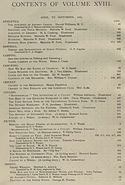 Outing: An Illustrated Monthly Magazine of Sport, Travel and Recreation, Vol. XVIII, XIX, XX. [Volumes 18-20], [September], 1891 - September, 1892.