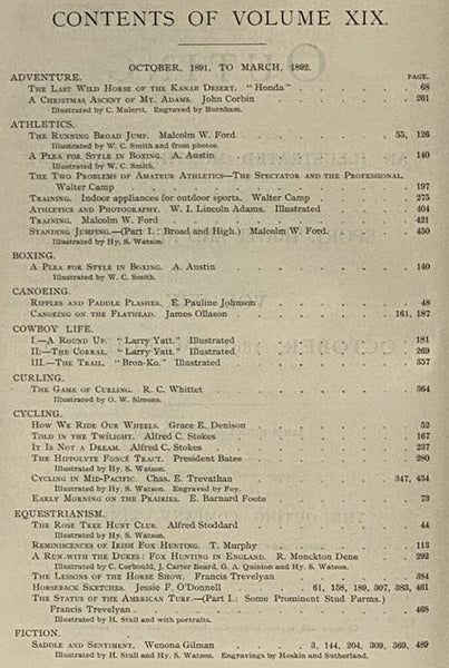 Outing: An Illustrated Monthly Magazine of Sport, Travel and Recreation, Vol. XVIII, XIX, XX. [Volumes 18-20], [September], 1891 - September, 1892.