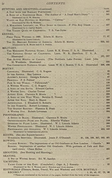 Outing: An Illustrated Monthly Magazine of Sport, Travel and Recreation, Vol. XVIII, XIX, XX. [Volumes 18-20], [September], 1891 - September, 1892.