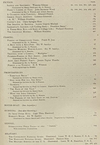 Outing: An Illustrated Monthly Magazine of Sport, Travel and Recreation, Vol. XVIII, XIX, XX. [Volumes 18-20], [September], 1891 - September, 1892.
