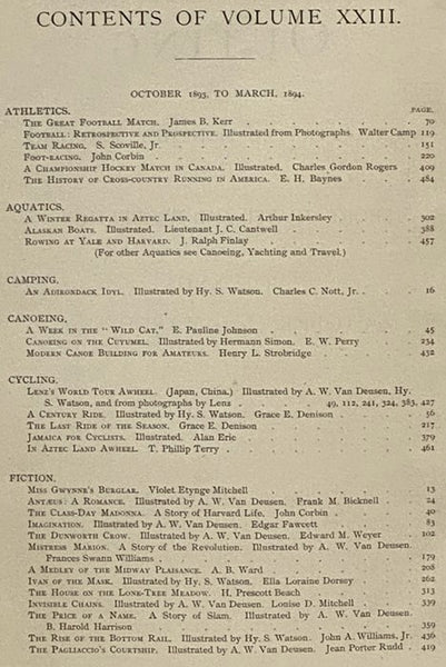 Outing: An Illustrated Monthly Magazine of Sport, Travel and Recreation, Vol. XXIII., XXIV [Volumes 23-24], October, 1893 - September, 1894.