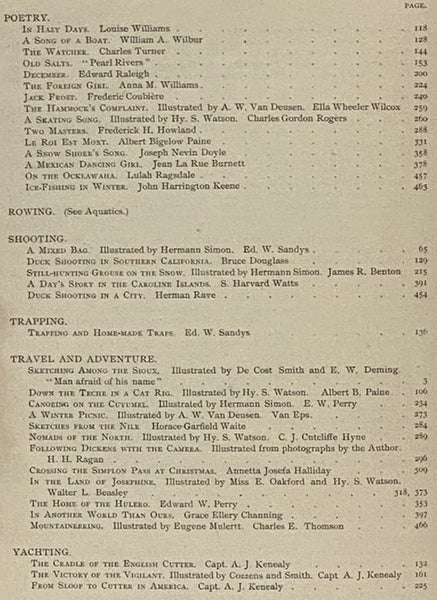 Outing: An Illustrated Monthly Magazine of Sport, Travel and Recreation, Vol. XXIII., XXIV [Volumes 23-24], October, 1893 - September, 1894.
