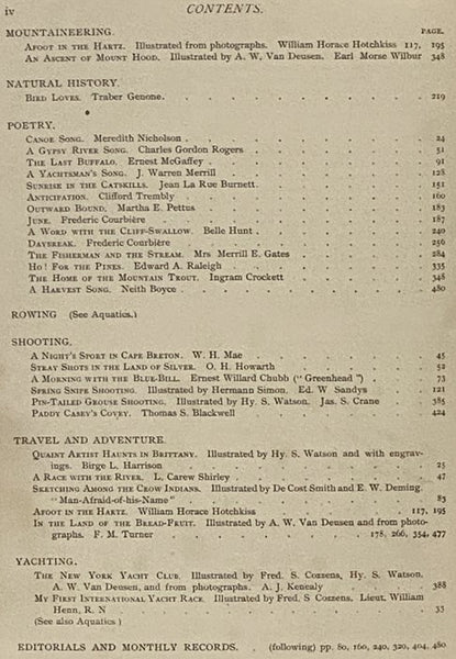 Outing: An Illustrated Monthly Magazine of Sport, Travel and Recreation, Vol. XXIII., XXIV [Volumes 23-24], October, 1893 - September, 1894.