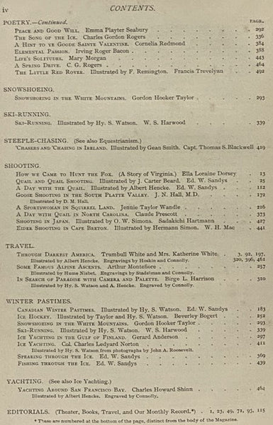 Outing: An Illustrated Monthly Magazine of Sport, Travel and Recreation, Vol. XXI., XXIII. [Volumes 21-22], October, 1892 - September, 1893.