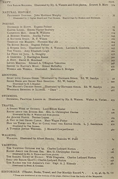 Outing: An Illustrated Monthly Magazine of Sport, Travel and Recreation, Vol. XXI., XXIII. [Volumes 21-22], October, 1892 - September, 1893.