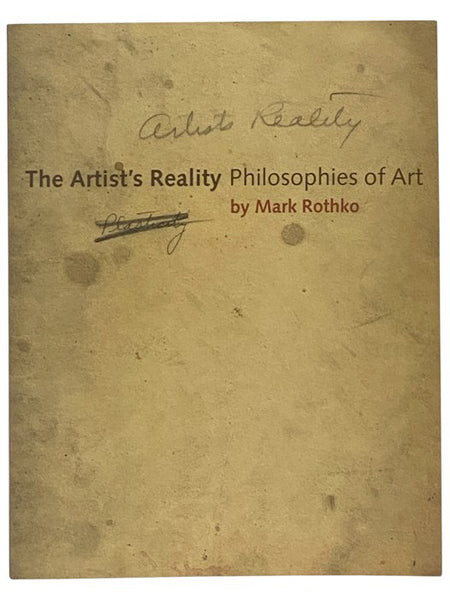 The Artist's Reality: Philosophies of Art
