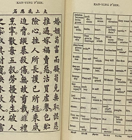 Treatise on Response & Retribution [T'ai-shang kan-ying p'ien: Treatise of the Exalted One on Response and Retribution]