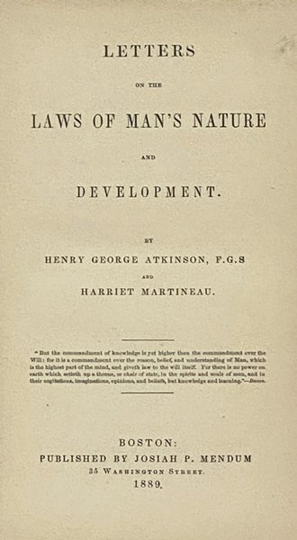 Letters on the Laws of Man's Nature and Development.