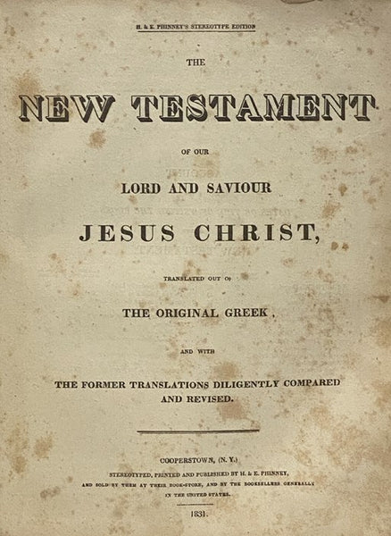 The Holy Bible, Containing the Old and New Testaments, Translated Out of the Original Tongues; and with the Former Translations Diligently Compared and Revised, with Canne's Marginal Notes and References. To Which Are Added an Index; an Alphabetical Tabl…