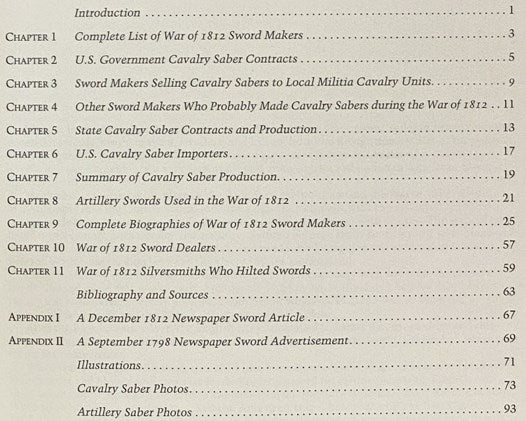 Swords and Sword Makers of the War of 1812