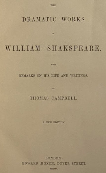 The Dramatic Works of William Shakspeare, with a Life, in Two Volumes [Shakespeare]