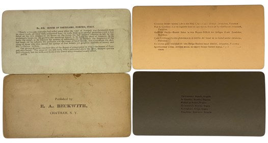 Antique Underwood & Underwood Boxed Set: Stereo Viewer and Cards with Wood Cabinet of Drawers, Including Cards Depicting Palestine, Italy, Switzerland and the Alps, etc.