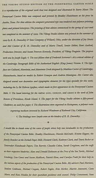 The Viking Studio Edition of the Pennyroyal Caxton Bible - The Holy Bible; Containing All the Books of the Old and New Testaments, King James Version