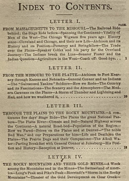Across the Continent: A Summer's Journey to the Rocky Mountains, the Mormons, and the Pacific States, with Speaker Colfax.