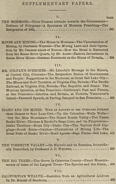 Across the Continent: A Summer's Journey to the Rocky Mountains, the Mormons, and the Pacific States, with Speaker Colfax.