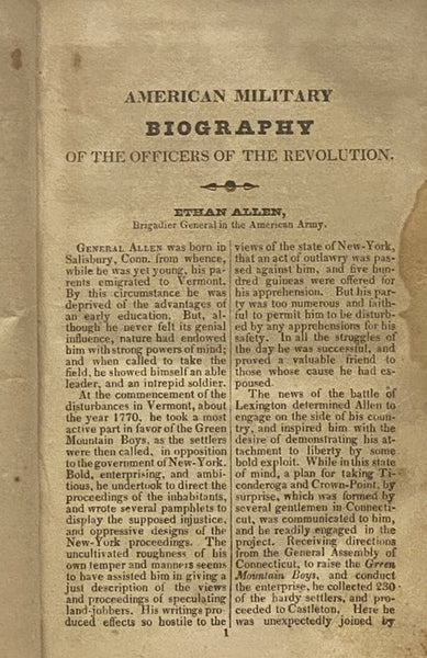 American Military Biography; Containing the Lives, Characters and Anecdotes, of the Officers of the Revolution, Who Were Most Distinguished by Achieving Our National Independence. Also, the Life of Gilbert Motier Lafayette, Major-General in the Continent…