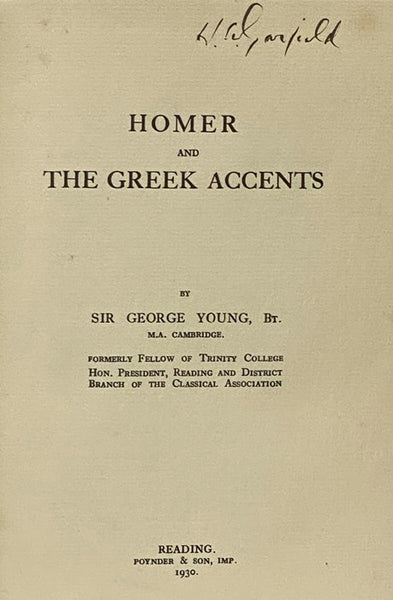 Homer and the Greek Accents