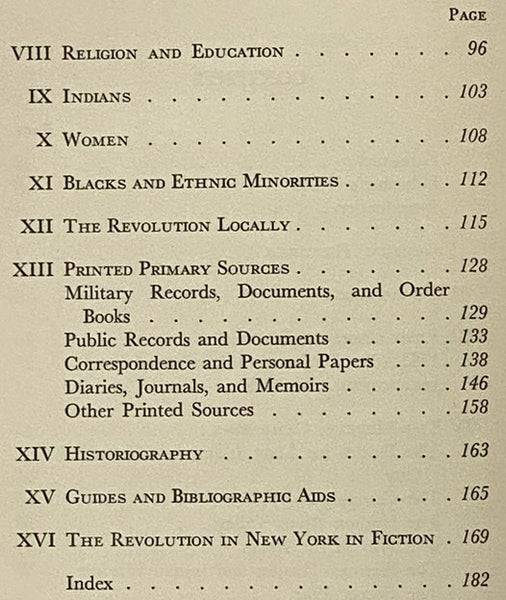 New York in the American Revolution: A Bibliography