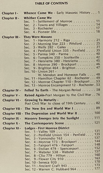 History of Masonry in Monroe County, 1810-1970 [New York]