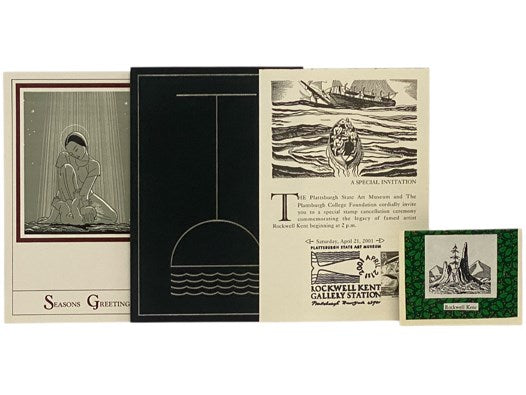 14 Rockwell Kent Greeting Cards with Envelopes, 2 Postcards, 1 Advertising Broadside, 1 Ad Pamphlet, and 1 Invitation