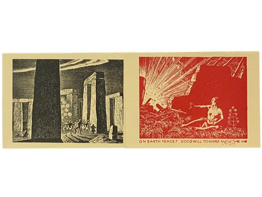 14 Rockwell Kent Greeting Cards with Envelopes, 2 Postcards, 1 Advertising Broadside, 1 Ad Pamphlet, and 1 Invitation