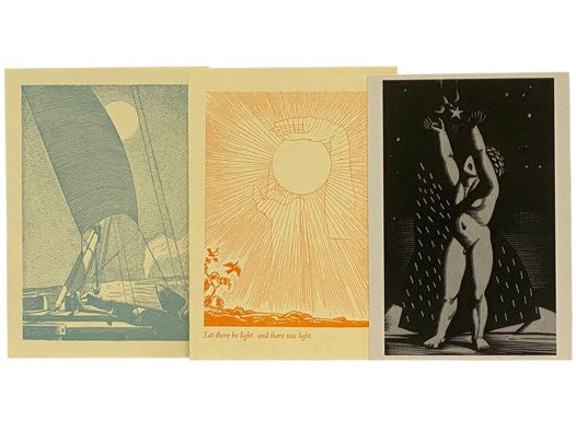 14 Rockwell Kent Greeting Cards with Envelopes, 2 Postcards, 1 Advertising Broadside, 1 Ad Pamphlet, and 1 Invitation