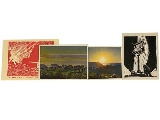 14 Rockwell Kent Greeting Cards with Envelopes, 2 Postcards, 1 Advertising Broadside, 1 Ad Pamphlet, and 1 Invitation