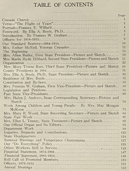 Four Decades: A History of Forty Years' Work of the Woman's Christian Temperance Union of the State of New York, 1874-1914, Written by Request of the Forty-First Annual Convention of the State Woman's Christian Temperance Union, Held at Niagara Falls, Oc…
