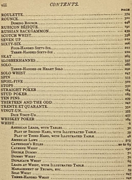 The American Hoyle; or, Gentleman's Hand-Book of Games, Containing All the Games Played in the United States, with Rules, Descriptions, and Technicalities Adapted to the American Methods of Playing, to which is Appended an Elaborate Treatise on the Doctr…