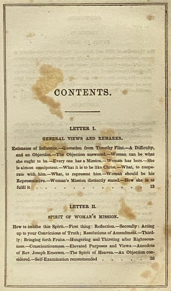 Letters to a Sister; or Woman's Mission. to Accompany the Letters to Young Men. (Alcott's New Series.)