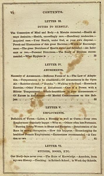 Letters to a Sister; or Woman's Mission. to Accompany the Letters to Young Men. (Alcott's New Series.)