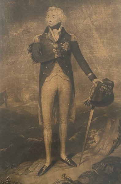 Portrait of the Right Honorable Admiral Lord Nelson, K.B., Mezzotint Framed Under Glass [Horatio]