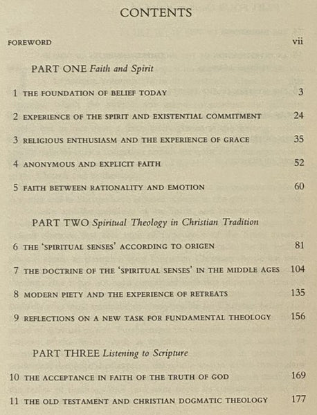 Theological Investigations, Volume XVI [16]: Experience of the Spirit: Source of Theology