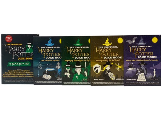 The Unofficial Harry Potter Joke Book 4-Book Box Set: Great Guffaws for Gryffindor; Stupefying Shenanigans for Slytherin; Howling Hilarity for Hufflepuff; Raucous Jokes and Riddikulus Riddles for Ravenclaw