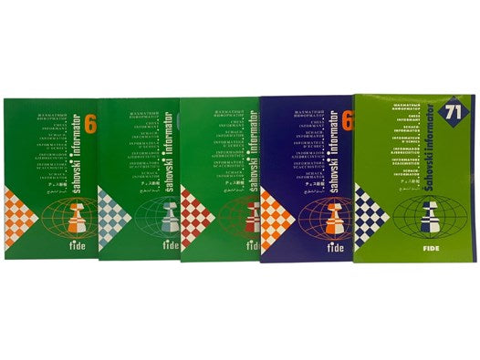 Chess Informant, Set of Five Volumes: 63: II-V 1995; 64: VI-IX 1995; 65: X 1995 - I 1996; 66: II-V 1996; 71: X 1997 - I 1998