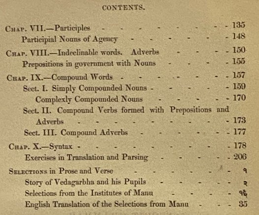 An Elementary Grammar of the Sanscrit Language, Partly in the Roman Character, Arranged According to a New Theory, in Reference Especially to the Classical Languages: with Short Extracts in Easy Prose. to which is added, A Selection from The Institutes o…